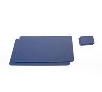 Nikalaz Lot de 2 Set de Table et 2 Desous de Verres, Set de Table 40 x 30 cm et sous-bock 10 x 10 cm, Cuir Recy lue)