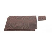 Nikalaz Lot de 2 Set de Table et 2 Desous de Verres, Set de Table 40 x 30 cm et sous-bock 10 x 10 cm, Cuir Recy rocko)