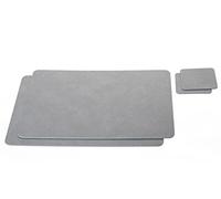 Nikalaz Lot de 2 Set de Table et 2 Desous de Verres, Set de Table 40 x 30 cm et sous-bock 10 x 10 cm, Cuir Recy ris Sale)