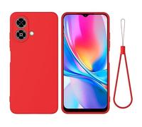 Nikaque Coque de téléphone pour ZTE Blade A35e 4G - Coque en silicone liquide fine et résistante aux chocs - Coque en gel souple en caoutchouc - Rouge
