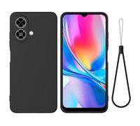 Nikaque Coque de téléphone pour ZTE Blade A35e 4G - Coque en silicone liquide, fine et résistante aux chocs - Coque en gel souple en caoutchouc - Noir