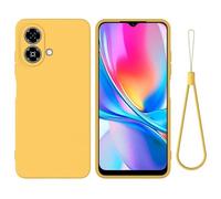 Nikaque Coque de téléphone pour ZTE Blade A35e 4G - Coque en silicone liquide - Slim Fit - Protection antichoc - En gel souple - Jaune