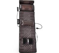 NIKCORP - Tapis de massage corps entier avec fonction chauffante - Masseur dorsal en simili cuir, massage des pieds avec télécommande pour canapé, fauteuil, sol ou lit, Marron, 170x50 cm