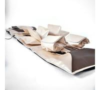 NIKCORP - Tapis de massage corps entier avec fonction chauffante - Masseur dorsal en simili cuir, massage des pieds avec télécommande pour canapé, fauteuil, sol ou lit, Blanc, 170x60 cm