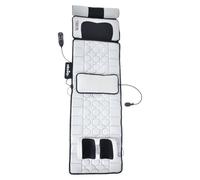 NIKCORP - Tapis de massage corps entier avec fonction chauffante - Masseur dorsal en simili cuir, massage des pieds avec télécommande pour canapé, fauteuil, sol ou lit, Blanc, 170x50 cm
