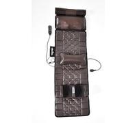 NIKCORP - Tapis de massage corps entier avec fonction chauffante - Masseur dorsal en simili cuir, massage des pieds avec télécommande pour canapé, fauteuil, sol ou lit, Marron, 170x50 cm