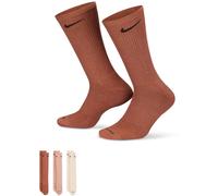 Nike Everyday Cushioned Crew 3 Pack Unisexe - Chaussettes, Marron - Taille 34 - 38 Brown 34 - 38