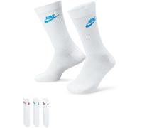 Nike DX5025-6 paires de chaussettes de sport - Blanc/noir/multicolore - Sportswear Everyday Essential CREW Chaussettes 34/38/42/46/50 - Femme, Homme, Unisexe, multicolore, 46-50