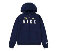 NIKE 3Brand Sweatshirt pour garçon avec capuche et fermeture éclair collégiale, bleu, 12-13 ans