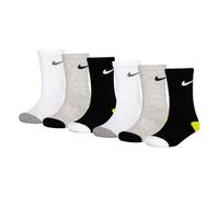 Nike 6Pk Smiley Crew Chaussettes pour enfants Grey Heather 5/7 ans