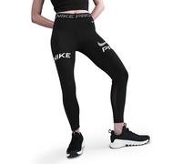 Legging 7/8 taille mi-haute à empiècement en mesh et motif Nike Pro pour femme Noir/Blanc L (FR 46-48)