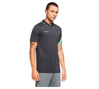 Nike Academy Pro Polo Homme, Anthracite/Rayures Vertes (Blanches), FR : S (Taille Fabricant : S)