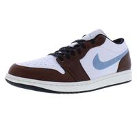 Nike Air Jordan 1 Low SE Chaussures pour Homme, Blanc Noir Voile Bleu Gris, 43 EU