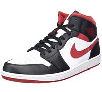 Nike AIR Jordan 1 Mid, Chaussure de Basketball, White/Gym Red-Black,