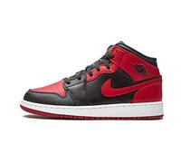 Nike Air Jordan 1 Mid (GS) Basket, Black Gym Red White, 39 EU