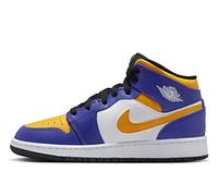 Nike Air Jordan 1 Mid (Gs) Chaussures de basket-ball pour garçon, Dark Concord/Taxi-blanc-noir, 5.5 US Big Kid