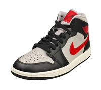 Nike Air Jordan 1 Mid Pour Femmes - Baskets En Cuir Noir Et Gris - 37 1/2