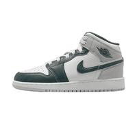 Nike Air Jordan 1 Mid SE (GS) (FQ8088-103, blanc/vert oxydé-voile), Blanc/voile/neutre/gris/vert oxydé, 6.5 Big Kid