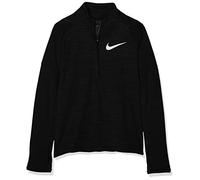 Nike B NK Dry LS Top HZ T-Shirt à Manches Longues Garçon, Black/Black/White, FR : S (Taille Fabricant : S)