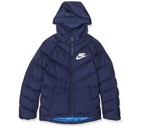 Nike B NSW Parka Down Ow Veste de Sport Mixte Enfant, Midnight Navy/Midnight Navy/Midnight Navy/(White), FR : M (Taille Fabricant : M)