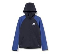Nike B NSW TCH FLC Fz Essentials Sweat-Shirt Garçon Midnight Navy/Game Royal/(White) FR: L (Taille Fabricant: L)