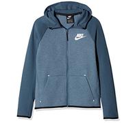Nike B NSW TCH FLC FZ Essentials Sweat-Shirt Garçon, Thunderstorm/HTR/Black/White, FR : M (Taille Fabricant : M)