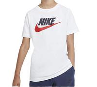 Nike B NSW Tee Futura Icon TD T-Shirt à Manches Courtes Homme, Blanc/Obsidian/(Rouge Université) , XS