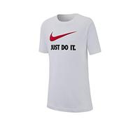 Nike B NSW Tee JDI Swoosh T-Shirt à Manches Courtes Homme Blanc - Rouge Universitaire FR : S (Taille Fabricant : S)