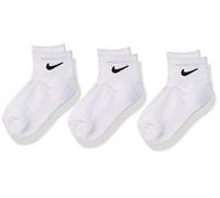 Nike Kids Ankle 3 Pack Unisexe - Chaussettes, Blanc - Taille 23.5 - 27 White 23.5 - 27