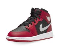 Nike Baskets Air Jordan 1 Mid GS pour garçon, Noir/rouge gym/blanc, 7 Big Kid