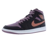 Nike Baskets Air Jordan 1 Mid SE pour homme, Noir/orange ciel J / mauve-noir, 44.5 EU
