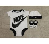 Nike Bébé Garçons Lot 3 Pièces Cap Bottines Body Strampler 6 - 12 Mois Blanc