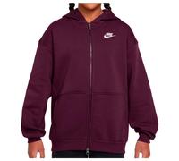 Nike - Big Kid's SW Club Fleece Oversized Full-Zip Hoodie - Veste de loisirs - M - bordeaux / white