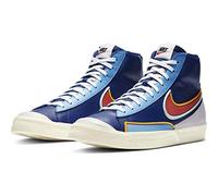 Nike Blazer Mid Chaussures Baskets pour Hommes en Cuir Bleu DA7233-400