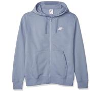 NIKE BV2645-493 M NSW Club Hoodie FZ BB Sweatshirt Homme Ashen Slate/Ashen Slate/White Taille M