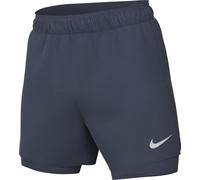 Nike Challenger HJ3588-437 Short Polyvalent 2 en 1, doté de la Technologie Dri-Fit, pour Homme, Bleu foncé/argenté réfléchissant Taille L