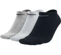 NIKE Chaussettes de basket unies, paquet de 3 - Lightweight - No Show Sneaker, uni, logo blanc/noir/gris 42-46