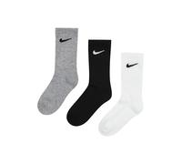 NIKE Chaussettes de sport 'Crew' gris chiné / noir / blanc, Taille 30,5