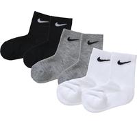 Nike 3 paires Young Athletes Crew Cushioned Socks; White/Black/Grey (4-5)