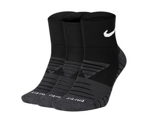 Nike - Chaussettes mi-hautes d'entraînement rembourrées (3 paires) - unisex - Sport - Noir - Taille: S