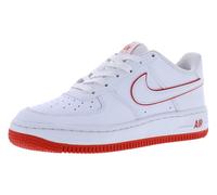 Nike Chaussures Air Force 1 Garçon, Blanc pur/rouge picante/blanc, 3.5 Big Kid