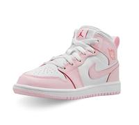 Nike Chaussures Air Jordan 1 Mid (PS) Code DQ8424-608 Blanc, Pink Foam Fire Red White, 35 EU