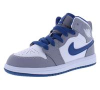 Nike Chaussures rétro Dunk Low pour homme, Gris ciment/blanc/bleu véritable, 12 Big Kid
