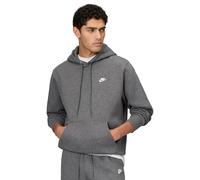 Nike Club Big Brush Pull Over Hoody Sweat à Capuche, Anthracite chiné/Gris Fer/(Blanc), XL Homme