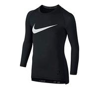 Nike Cool HBR Comp LS YTH - T-Shirt pour Enfant XS Noir/Gris Anthracite/Blanc