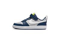 NIKE Court Borough Low 2 Sneaker, Grey Fog/White-Mystic Navy-Atomic Green, 38.5 EU