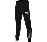 Nike Cr7 Club HF4349-010 Pantalon de Football en Polaire pour Enfants Plus âgés, Noir/Volt, Taille S