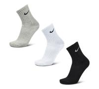Nike U NK V Cush CREW-3P Value Chaussettes Mixte Adulte, Gris/Noir/Blanc, S/ 34-38