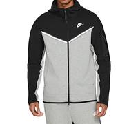 NIKE CU4489-016 M NSW TCH FLC Hoodie FZ WR Sweatshirt Men's Black/DK Gray Heather/White 4XL