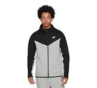 NIKE CU4489-016 M NSW TCH FLC Hoodie FZ WR Sweatshirt Men's Black/DK Gray Heather/White S